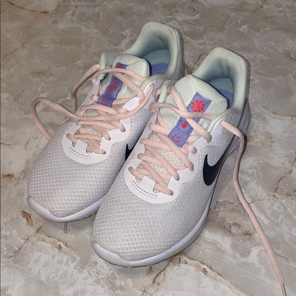Nike White and Pink Running Shoes